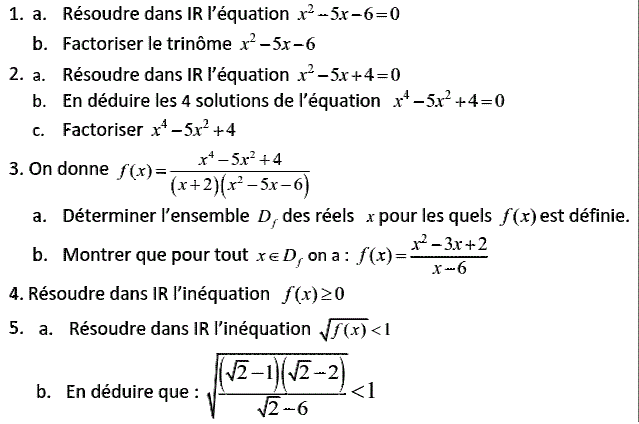 Problèmes du 1er et du second degré: Exercice 111