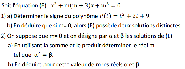 Problèmes du 1er et du second degré: Exercice 52