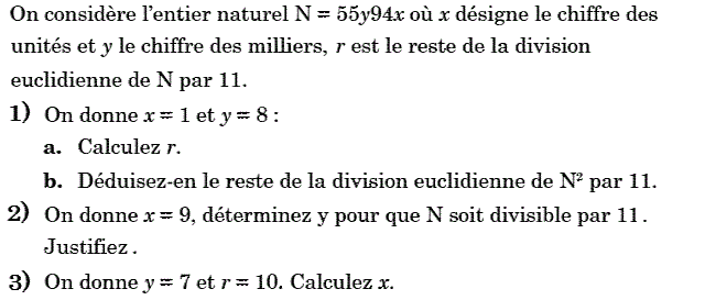 Arithmetique: Exercice 41