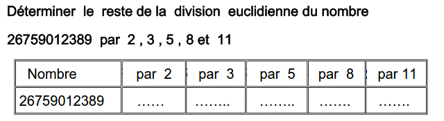 Arithmetique: Exercice 3