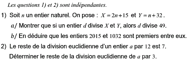 Arithmetique: Exercice 25