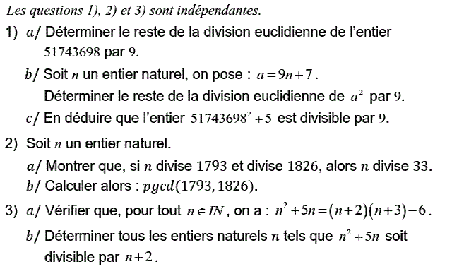 Arithmetique: Exercice 54