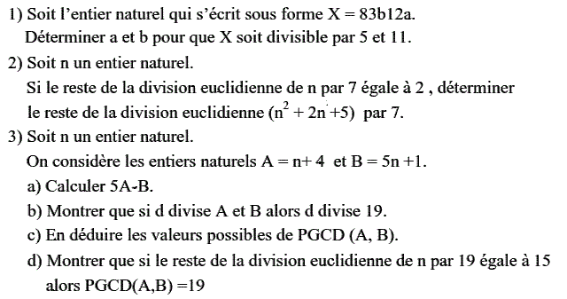 Arithmetique: Exercice 52
