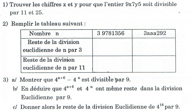 Arithmetique: Exercice 51