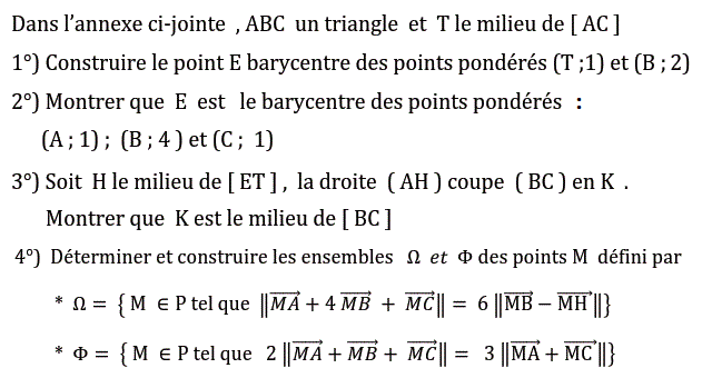 Barycentre: Exercice 100