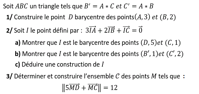 Barycentre: Exercice 60