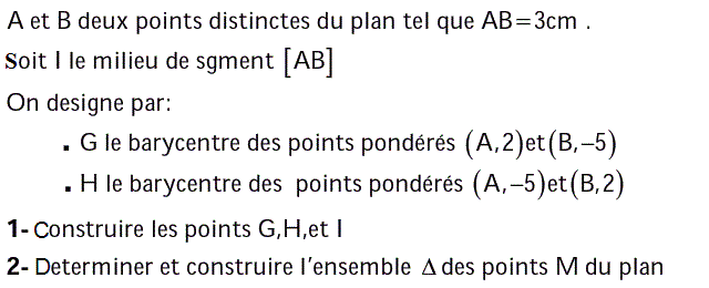 Barycentre: Exercice 95