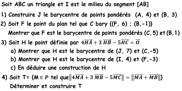 Barycentre: Exercice 58