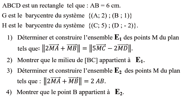 Barycentre: Exercice 25