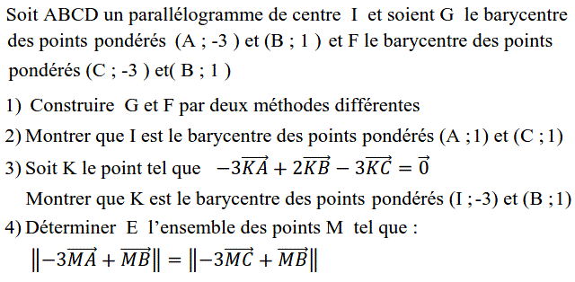 Barycentre: Exercice 53