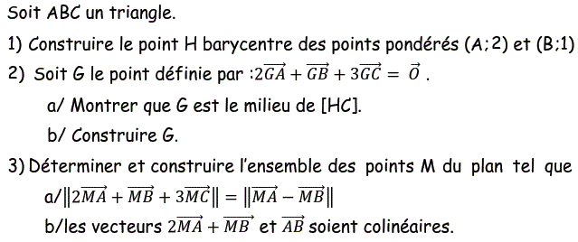 Barycentre: Exercice 50