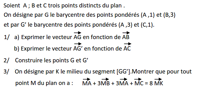 Barycentre: Exercice 48