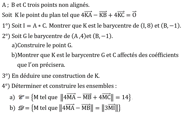 Barycentre: Exercice 87