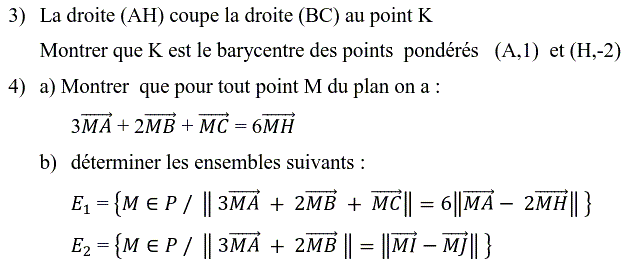 Barycentre: Exercice 85