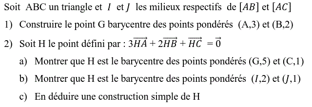 Barycentre: Exercice 85