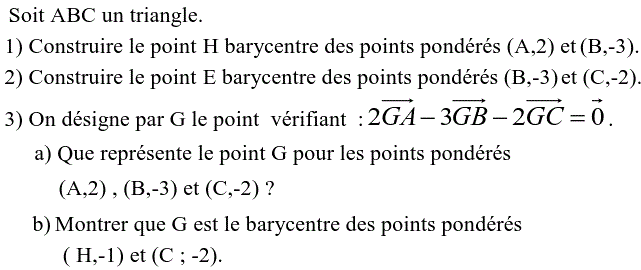 Barycentre: Exercice 86