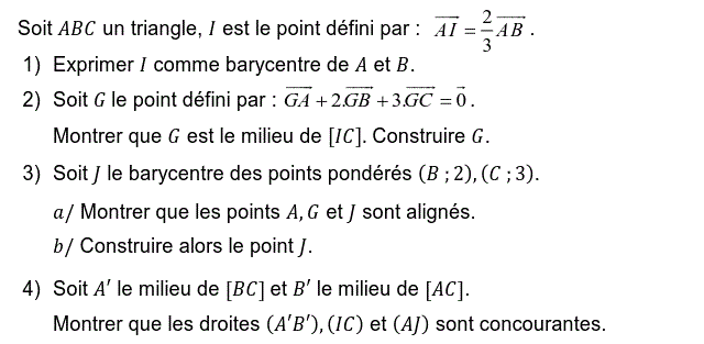 Barycentre: Exercice 46