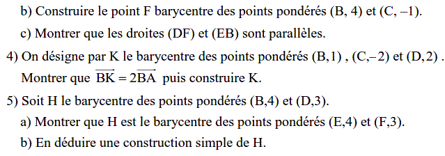 Barycentre: Exercice 89