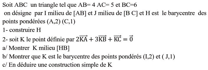 Barycentre: Exercice 76