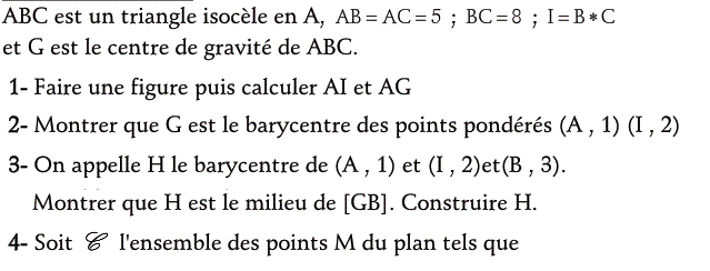 Barycentre: Exercice 88