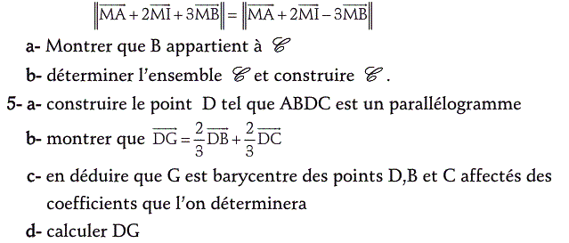 Barycentre: Exercice 88