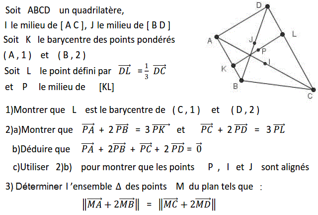 Barycentre: Exercice 73