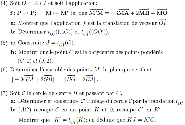 Barycentre: Exercice 106