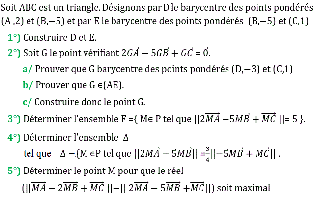 Barycentre: Exercice 102