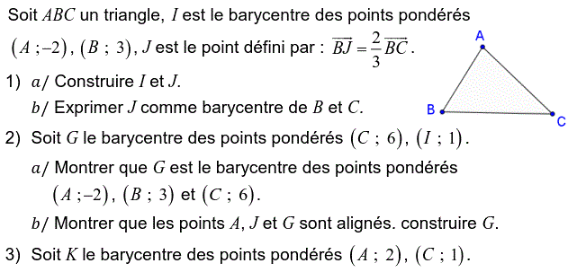 Barycentre: Exercice 107