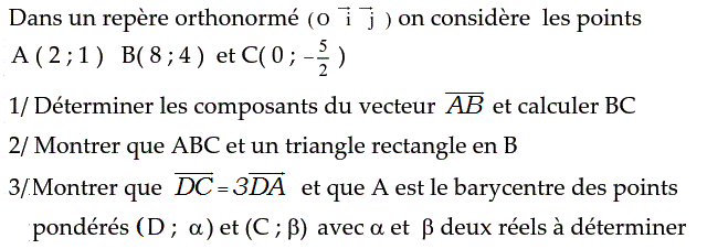 Barycentre: Exercice 79