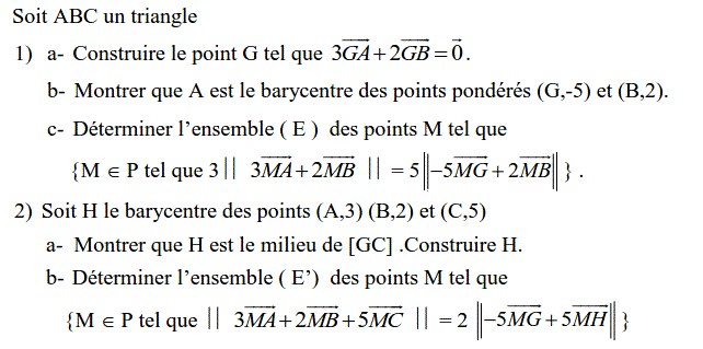 Barycentre: Exercice 25