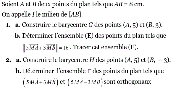 Barycentre: Exercice 43