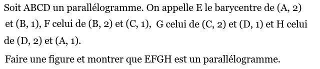 Barycentre: Exercice 13