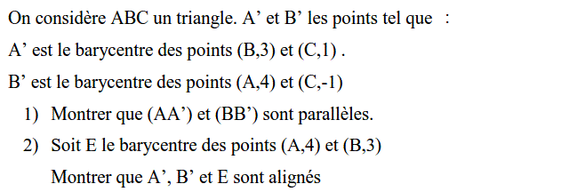 Barycentre: Exercice 26