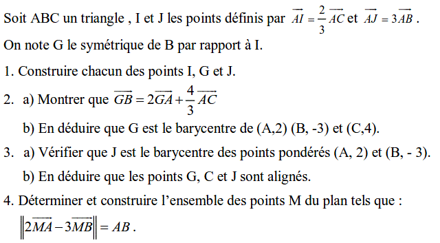 Barycentre: Exercice 20
