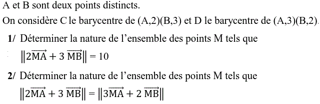 Barycentre: Exercice 65