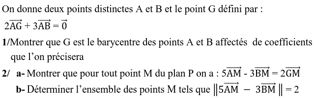 Barycentre: Exercice 19