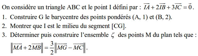 Barycentre: Exercice 27