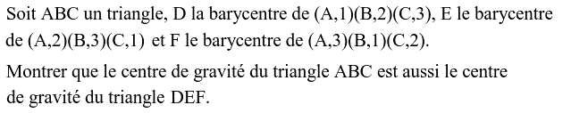 Barycentre: Exercice 2