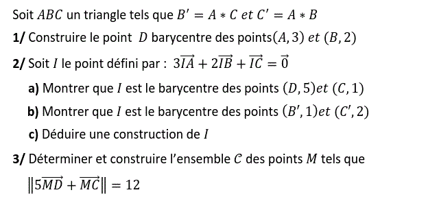 Barycentre: Exercice 28