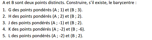 Barycentre: Exercice 9