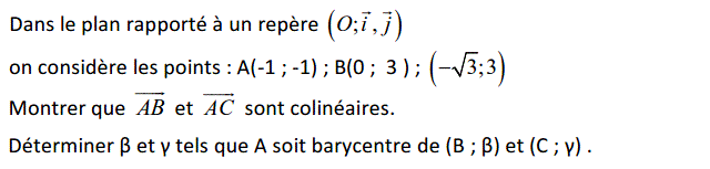 Barycentre: Exercice 12