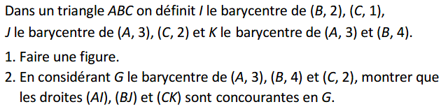 Barycentre: Exercice 38