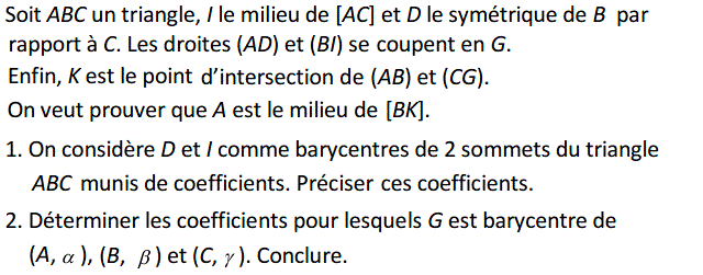 Barycentre: Exercice 37