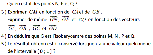 Barycentre: Exercice 85