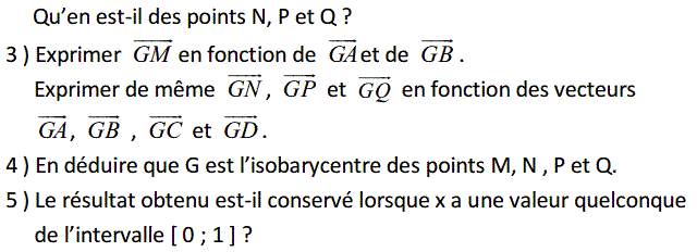 Barycentre: Exercice 100