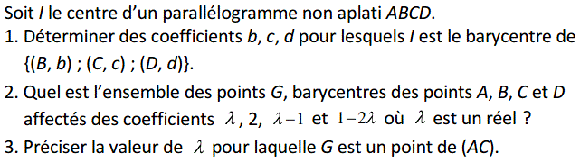 Barycentre: Exercice 35