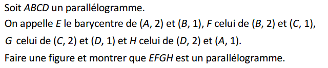 Barycentre: Exercice 16