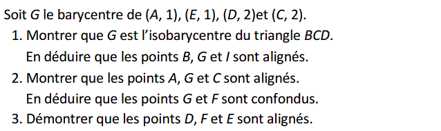 Barycentre: Exercice 36
