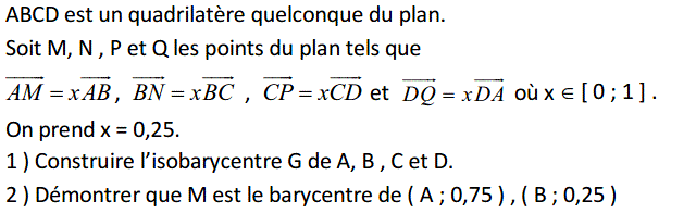 Barycentre: Exercice 85